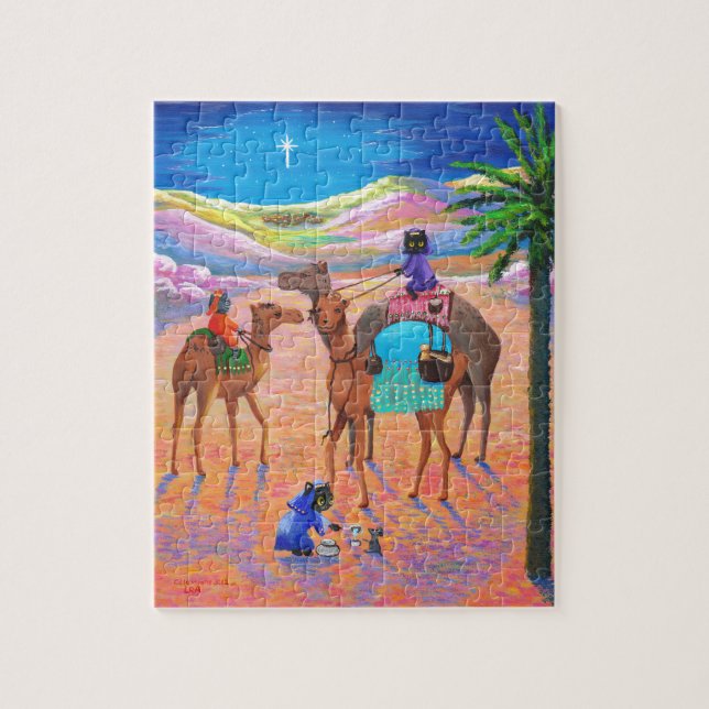 Puzzle Graciosos gatos Navidades Camel Wise Hombres Creat (Vertical)