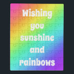 Puzzle Gradiente arcoiris brillante<br><div class="desc">Hermoso y colorido regalo con colores arcoiris y un alegre deseo. ¡Perfecto,  buen regalo! Diseñado en el hermoso estado de Washington,  EEUU,  por un artista independiente.</div>
