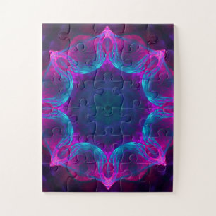 Puzzle Gradiente azul y rosado neón oscuro de Kaleidoscop