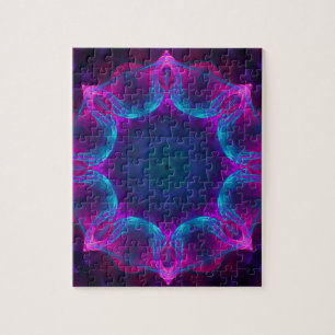 Puzzle Gradiente azul y rosado neón oscuro de Kaleidoscop