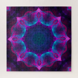 Puzzle Gradiente azul y rosado neón oscuro de Kaleidoscop