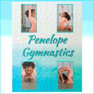 Puzzle Gradiente de color de agua Nombre personalizado, D