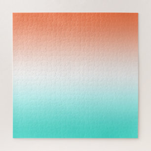 Puzzle Gradiente de Coral Blanco y Turquesa