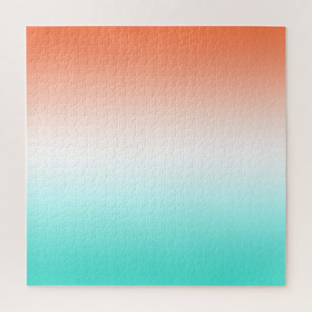 Puzzle Gradiente de Coral Blanco y Turquesa (Vertical)