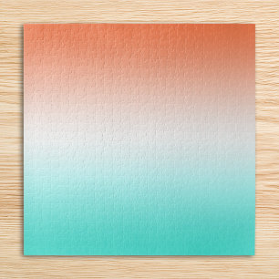 Puzzle Gradiente de Coral Blanco y Turquesa