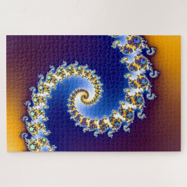 Puzzle Gradiente de Fractal en Espiral Abstracta (Horizontal)