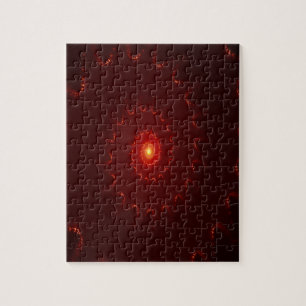 Puzzle Gradiente De Swirl Fiery Red Sparkle