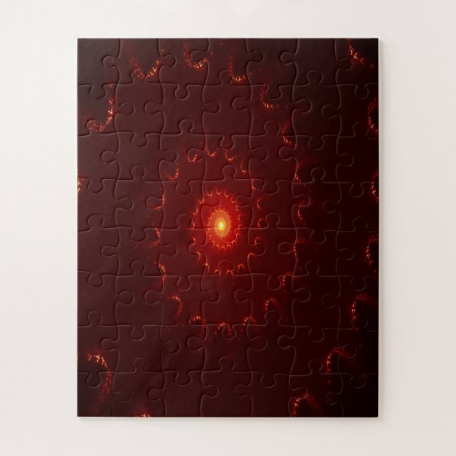 Puzzle Gradiente De Swirl Fiery Red Sparkle (Vertical)