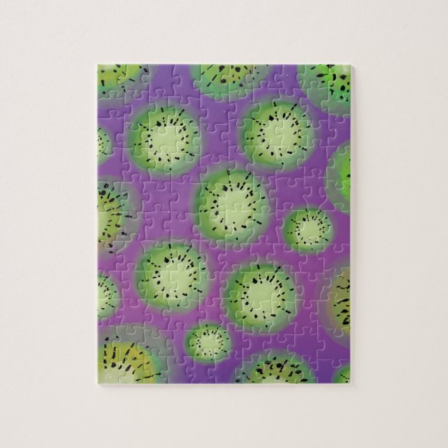 Puzzle Gradiente Moderno y Kiwi Fruta Púrpura (Vertical)
