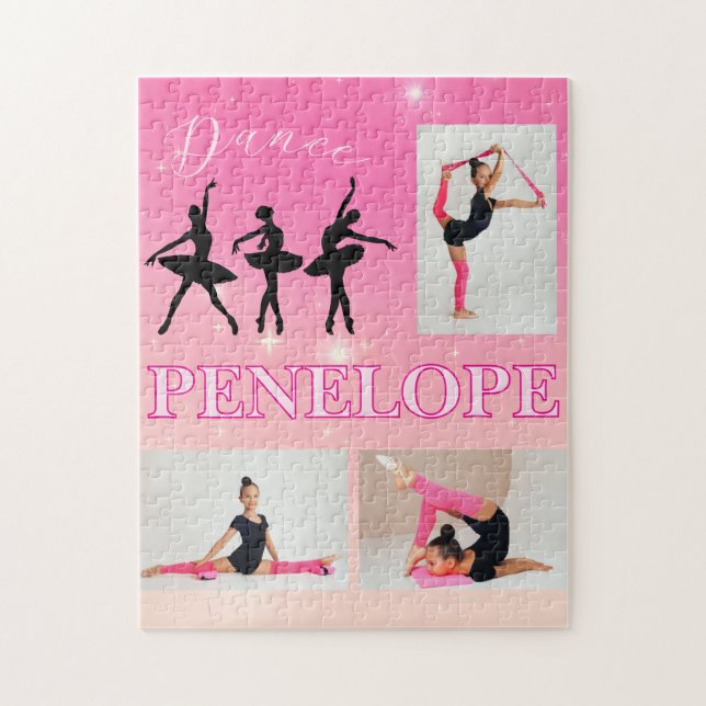 Puzzle Gradiente rosado del ballet de baile 3 foto person (Vertical)