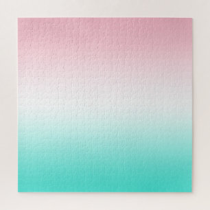 Puzzle Gradiente Turquesa y Blanco Rosa