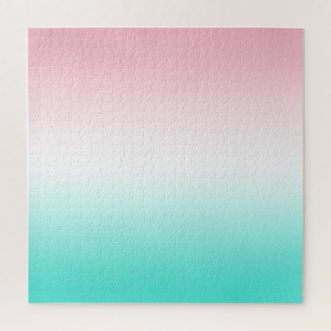 Puzzle Gradiente Turquesa y Blanco Rosa (Vertical)