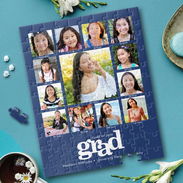 Puzzle Graduación azul K-12 Collage de fotos negrita mode (Subido por el creador)