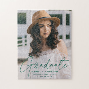 Puzzle Graduación de fotografía de escritura verde para g