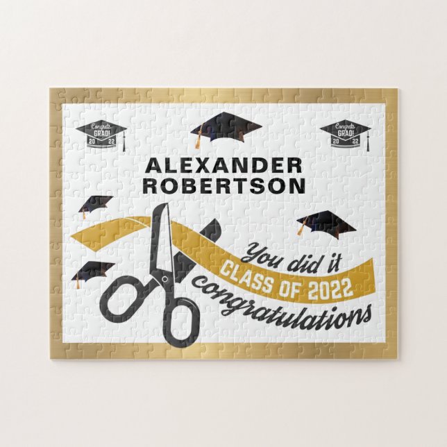 Puzzle Graduación Graduada Clase de Personalizado Diverti (Horizontal)