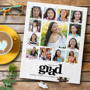 Puzzle Graduación K-12 Collage de fotos blanco negro mode