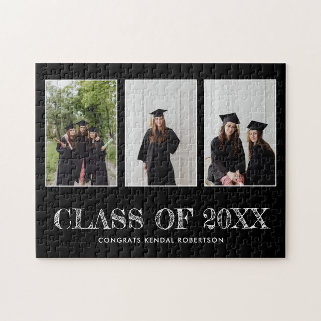 Puzzle Graduación Tres Collages de fotos Felicitaciones (Horizontal)