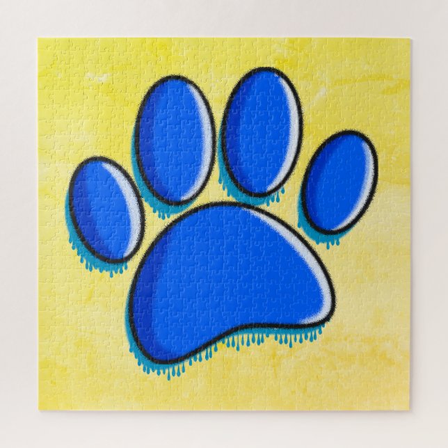 Puzzle Graffiti Art Dog Paw Print (Vertical)