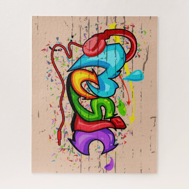 Puzzle Graffiti de Música Colorida Genial (Vertical)