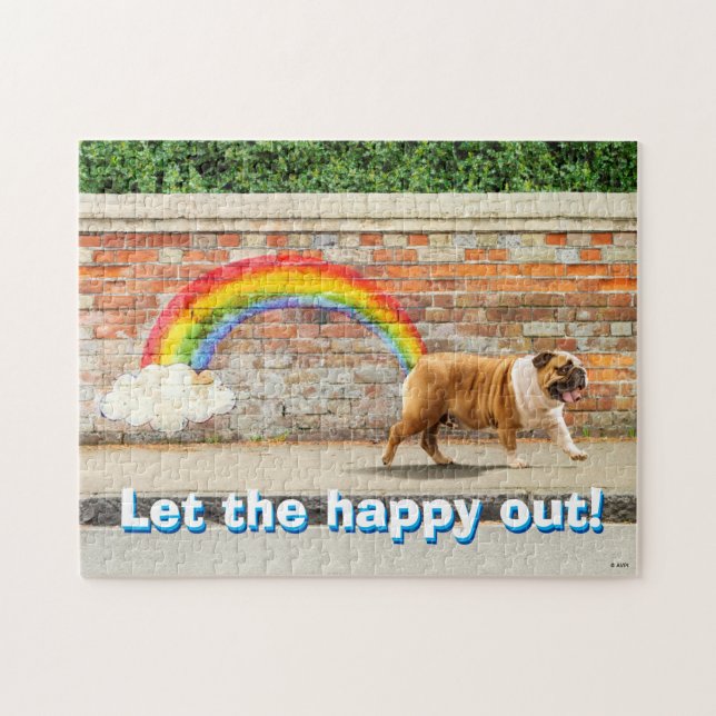 Puzzle Graffiti de perro y arcoiris (Horizontal)