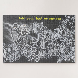 Puzzle Graffiti divertido, un hombre adecuado jugando a u