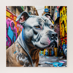 Puzzle Graffiti urbano Ciudad de arte callejero Pitbull