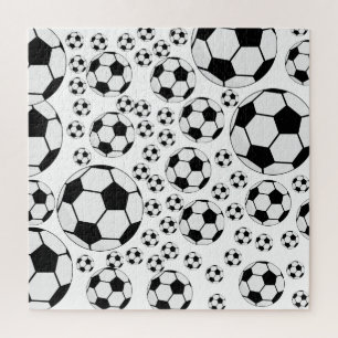 Puzzle Gráfico clásico de balón de fútbol para fanáticos 