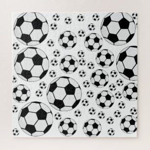 Puzzle Gráfico clásico de balón de fútbol para fanáticos 