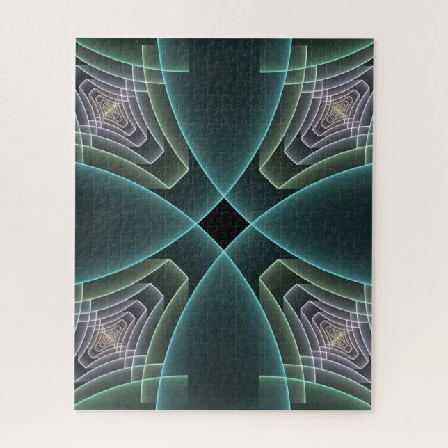 Puzzle Gráfico de arte fractal geométrico moderno turques (Vertical)