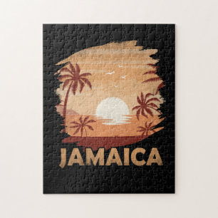 Puzzle Gráfico de escena de atardecer de Jamaica vintage