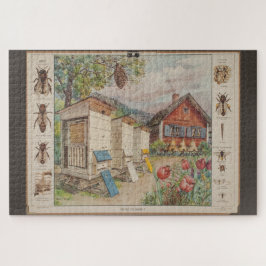 Puzzle Gráfico mural de la vieja escuela sueca - Abejas