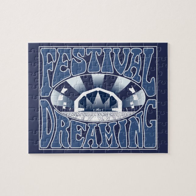 Puzzle Gráfico retro-blanco ensueño de festival (Horizontal)