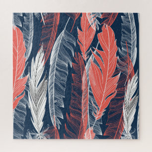 Puzzle Gráficos de plumas, Hermoso Patrón sin Marea.