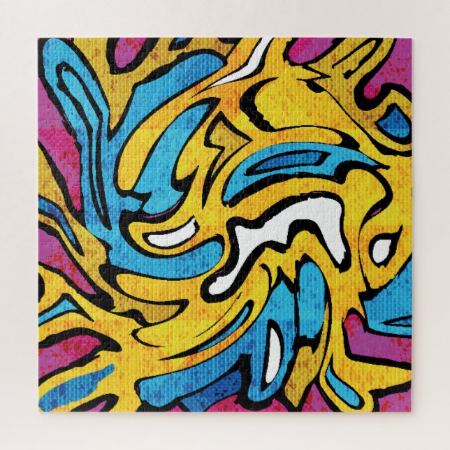 Puzzle Grafiti colorido Resumen Fondo negro (Vertical)