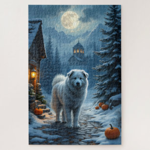 Puzzle Gran Arte de Aldea de Halloween con Pirineos bajo