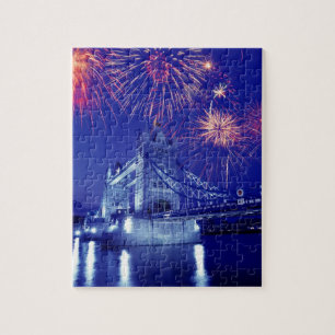 Puzzle Gran Bretaña, Londres. Fuegos artificiales sobre l