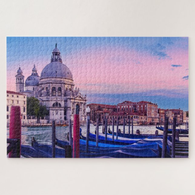 Puzzle Gran Canal con góndolas e iglesia en Venecia (Horizontal)