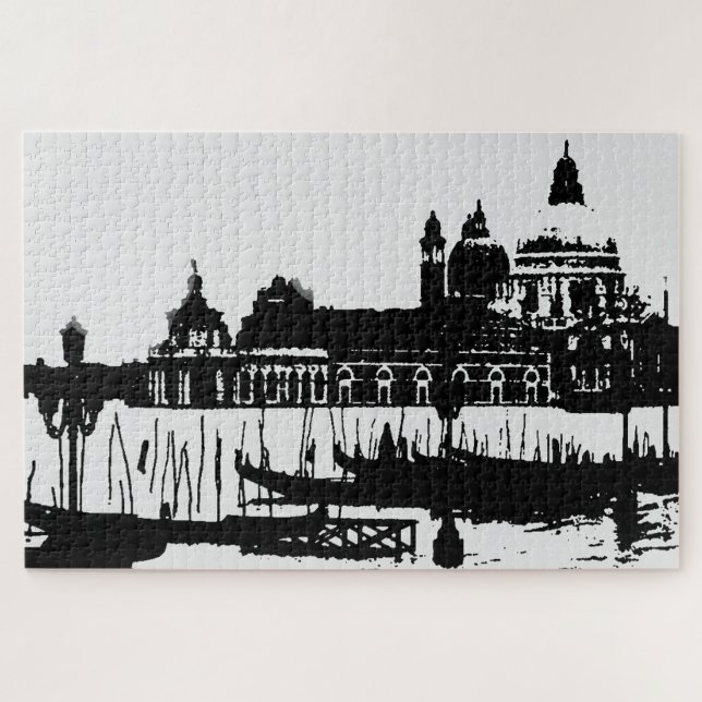 Puzzle Gran Canal de arte pop blanco negro para Venecia (Horizontal)
