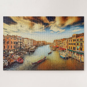 Puzzle Gran canal de Venecia con góndolas