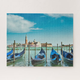 Puzzle Gran Canal de Venecia con góndolas icónicas azules