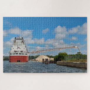 Puzzle Gran Carguero de los Grandes Lagos Descargando Pie