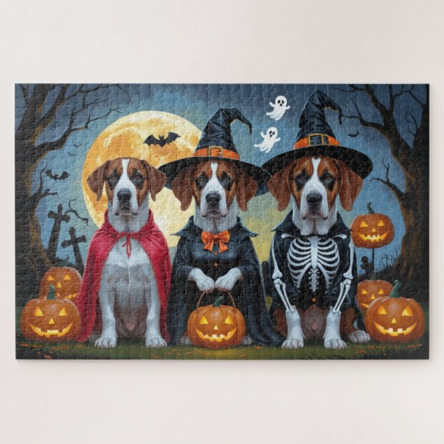 Puzzle Gran Dane Dogs Calabaza Halloween Funny (Horizontal)