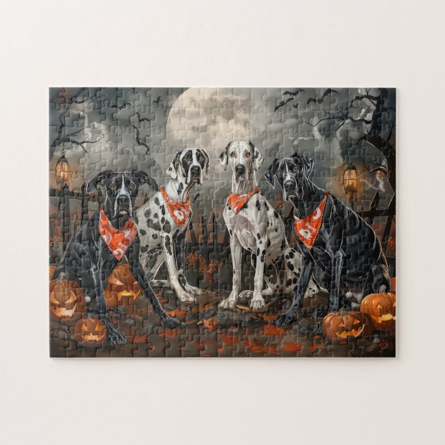 Puzzle Gran Danés Halloween Espeluznante (Horizontal)