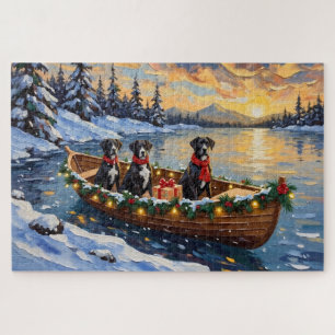 Puzzle Gran Danés Navideño Barco Fiesta
