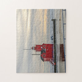 Puzzle Gran faro rojo en Holanda MI - 252 pieza