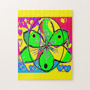 Puzzle Gran flor firma diseño de arte original muy bonito