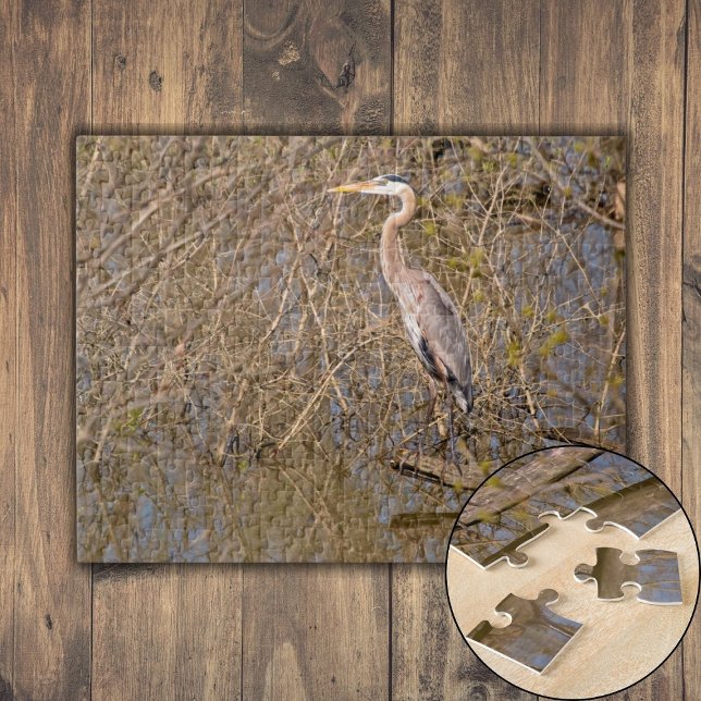 Puzzle Gran garza azul en una extremidad (Great Blue Heron on a limb Jigsaw Puzzle)