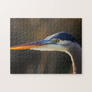 Puzzle Gran garza azul, retrato de cerca