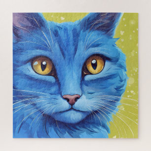 Puzzle Gran gato azul