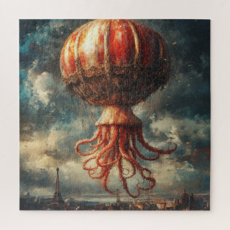 Puzzle Gran Globo Aerostático de Pulpo sobre París